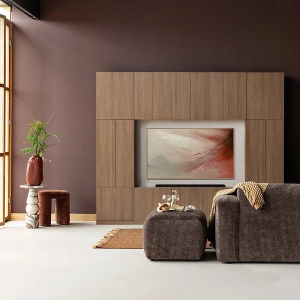 Masă TV modulară în culoare naturală închisă 160x215 cm Build – WOOOD-image-1