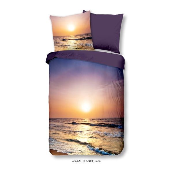 Lenjerie de pat din micropercal Muller Textiels Rassano Sunset Over The Ocean, 140 x 200 cm