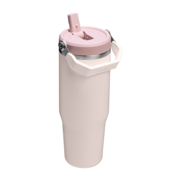 Termos roz deschis din oțel inoxidabil 890 ml IceFlow™ Flip Straw 2.0 Tumbler Rose Quartz – Stanley-image-1