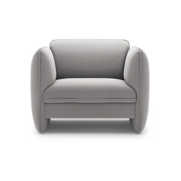 Fotoliu gri deschis cu tapițerie din catifea Georgia – Micadoni -image-2