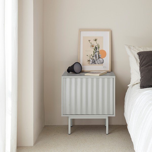 Noptieră gri deschis cu aspect mat Sierra – Teulat-image-1