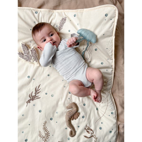 Saltea de joacă pentru copii, galben-deschis 80x80 cm Sea Garden – Cam Cam Copenhagen-image-1