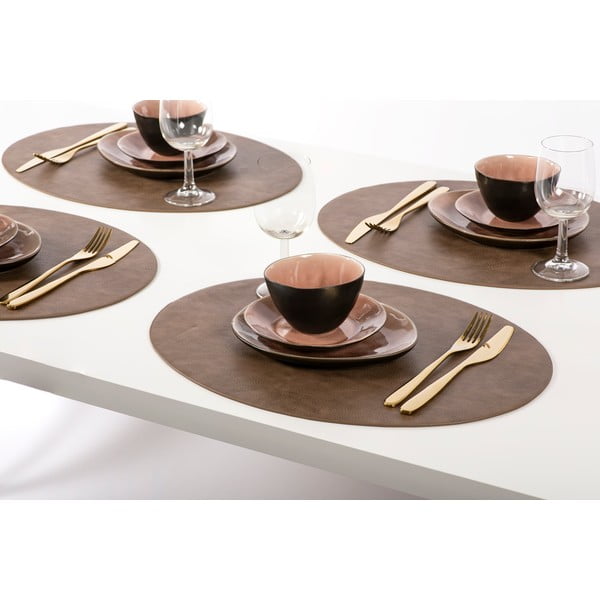 Suport farfurie din imitație de piele ZicZac Troja, 33 x 45 cm, maro închis-image-1