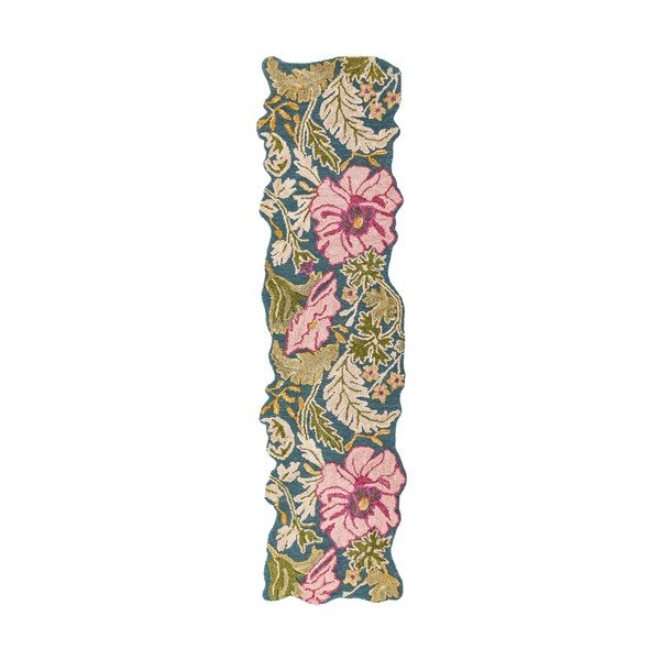 Covor tip traversă țesut manual din lână 60x230 cm Daphne Shaped Floral – Flair Rugs
