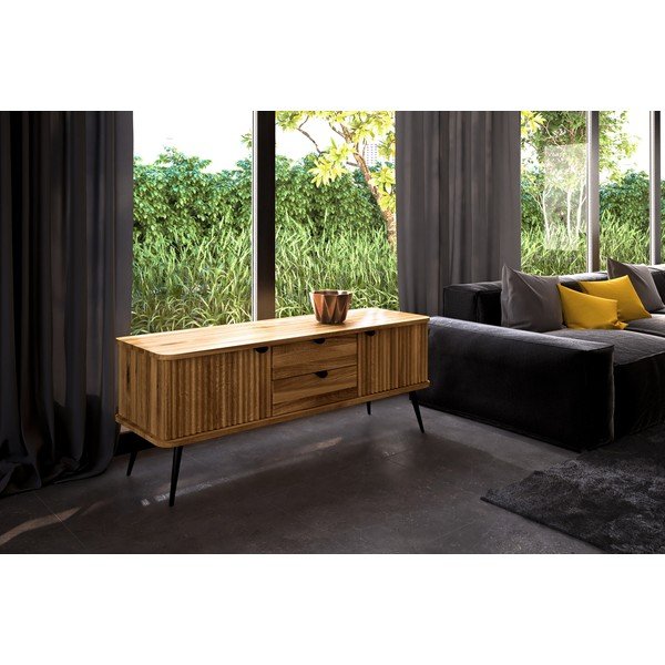 Comodă joasă din lemn de stejar 144x57 cm Kula – The Beds-image-4