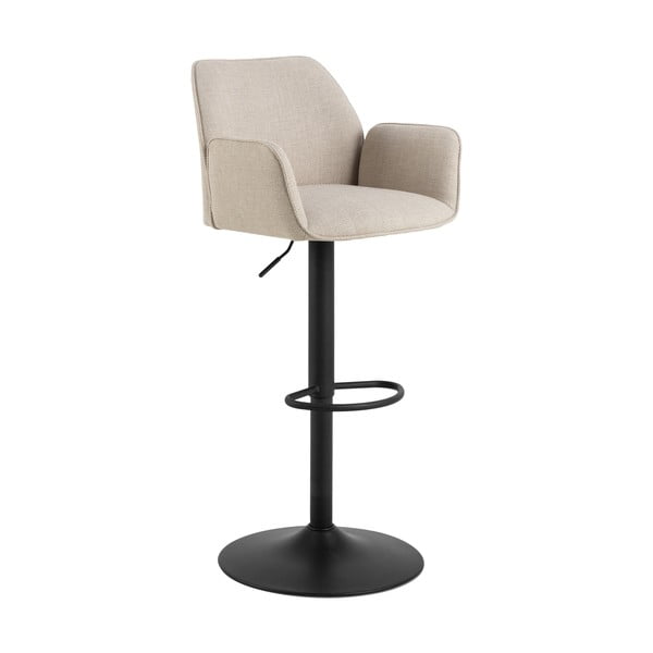 Scaun de bar bej cu înălțime ajustabilă, cu cotiere (înălțime șezut 85 cm) Glenda – Actona