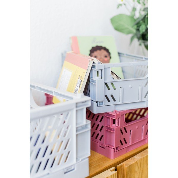 Cutii de depozitare din plastic gri roșu 3 buc - Kindsgut-image-1