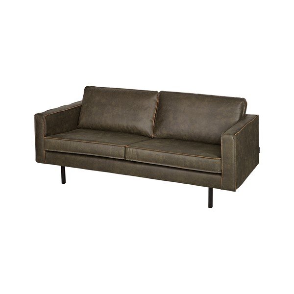 Canapea verde-închis cu tapițerie din imitație de piele 190 cm Rodeo – WOOOD-image-3