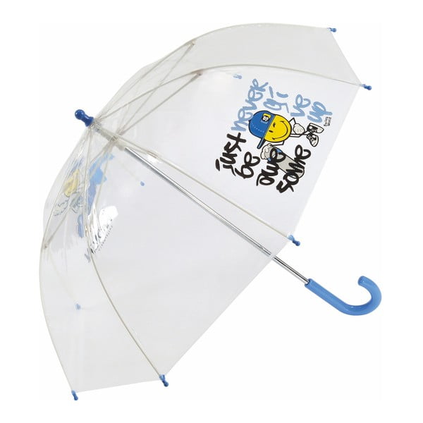 Umbrelă cu mâner albastru pentru copii Smiley World