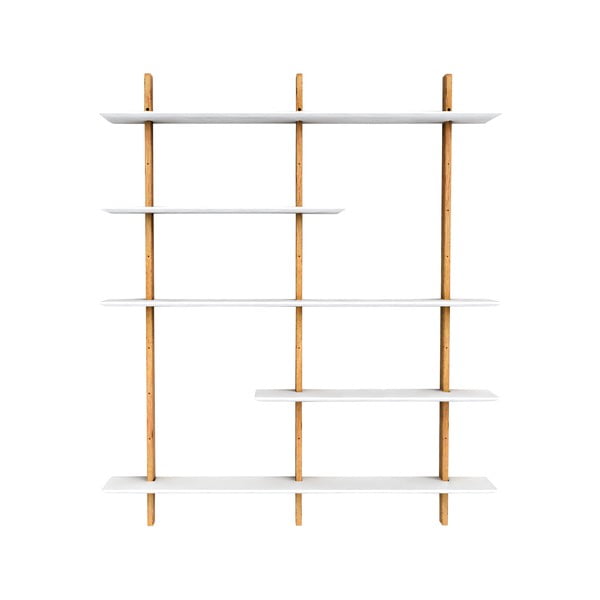 Sistem modular de rafturi alb/aspect de lemn de stejar 162x190 cm Bridge – Tenzo