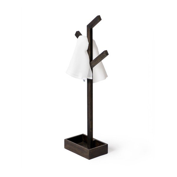 Suport din lemn de stejar pentru prosoape Wireworks Mezza Dark Branch-image-1
