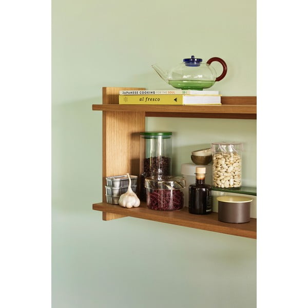 Raft în culoare naturală etajat cu aspect de lemn de stejar 100 cm Forma – Hübsch-image-1