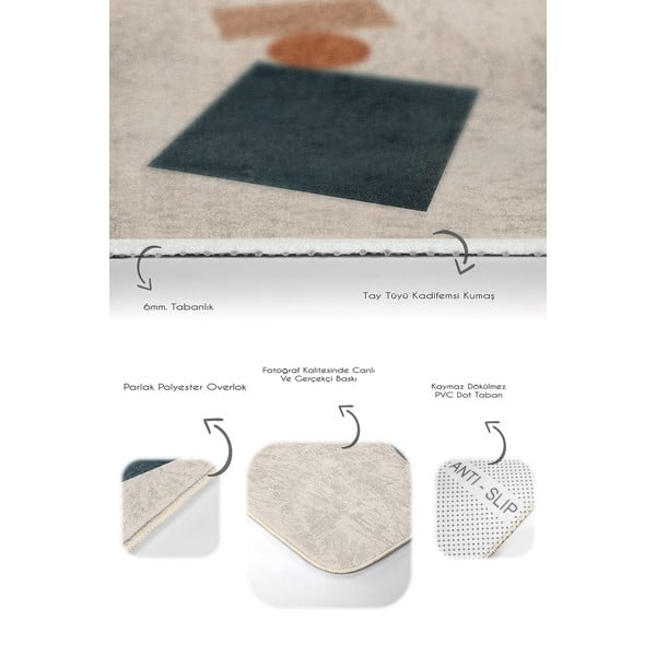 Covorașe de baie bej 2 buc. din catifea 60x100 cm Geometry Shapes – Mila Home-image-3