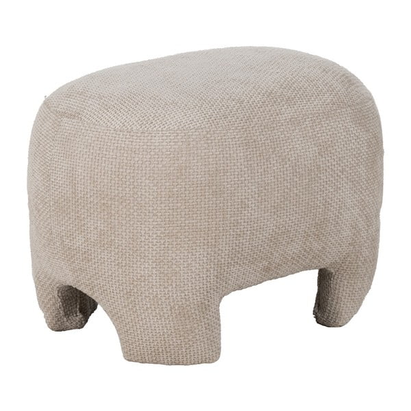Taburet bej cu tapițerie din chenille – Ixia