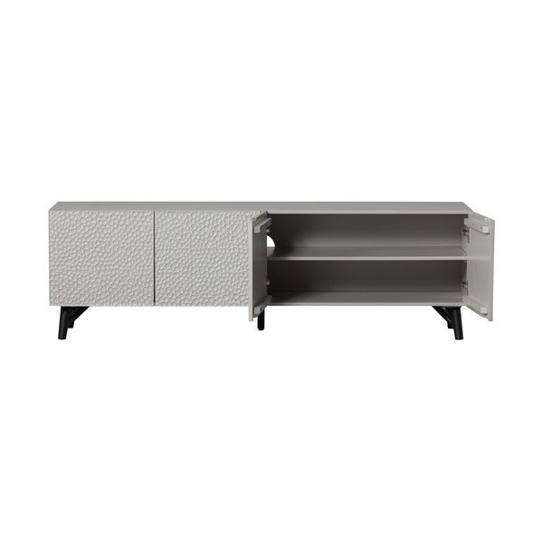 Comodă TV gri deschis din lemn de mango 185x56x46 cm Carved – WOOOD-image-4