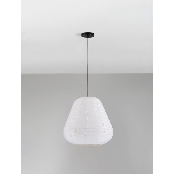 Lustră albă din in ø 50 cm Linnet – Nova Luce-image-4