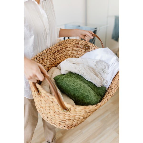 Coș de rufe în culoare naturală din iarbă-de-mare 100 l Belize – Compactor-image-1