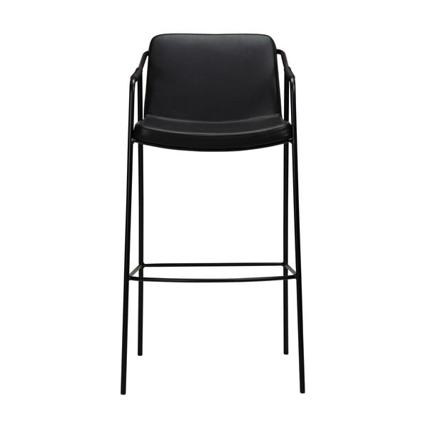 Scaun bar cu husă din piele artificială DAN-FORM Denmark Boto, negru, înălțime 105 cm-image-1