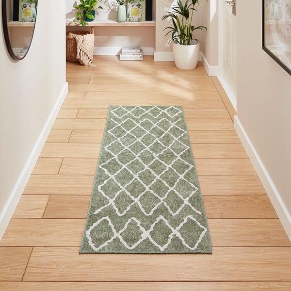 Covor tip traversă verde lavabil 61x170 cm Coral Green – Think Rugs-image-1