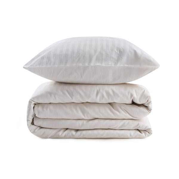 Lenjerie de pat crem din bumbac satinat pentru pat de o persoană 140x200 cm Lilyum – Mijolnir