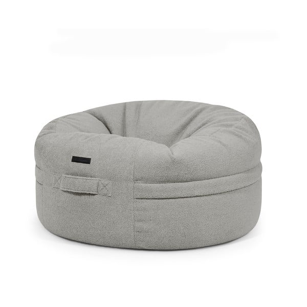 Fotoliu bean bag gri deschis cu tapițerie din țesătură bouclé Roll 105 – SLOWDOWN