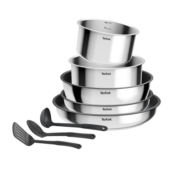 Set de vase pentru gătit 9 buc. din aluminiu INGENIO Cook Eat L881S904 – Tefal-image-1