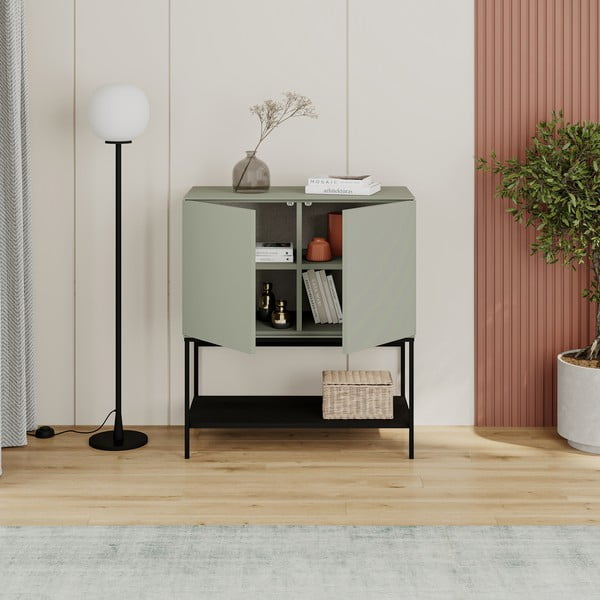 Dulap verde/negru 80x90x40 cm Amira – Marckeric-image-2