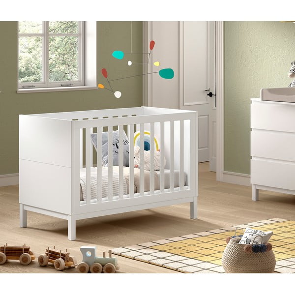 Pătuț alb din lemn de pin 60x120 cm Eva – Vipack-image-1