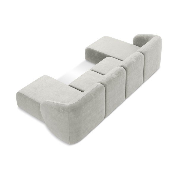 Colțar gri deschis cu tapițerie din chenille (în formă de "U") Lani – Makamii-image-3