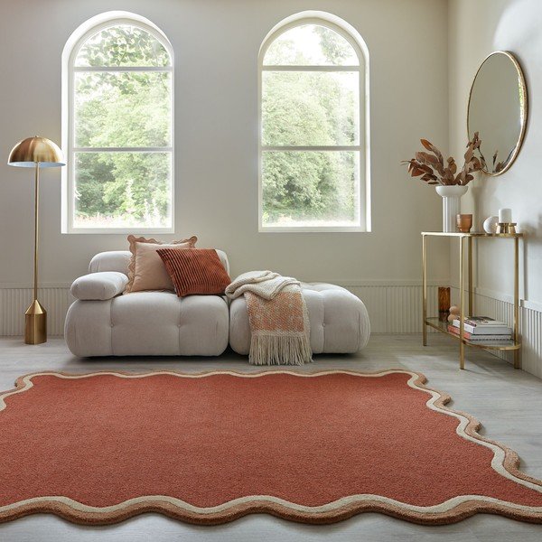 Covor teracotă țesut manual din amestesc de lână 120x170 cm Rivo Wool – Flair Rugs-image-1