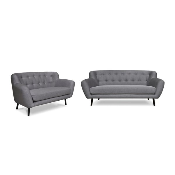 Set 2 canapele, cu 2 și cu 3 locuri, Cosmopolitan design Hampstead, gri