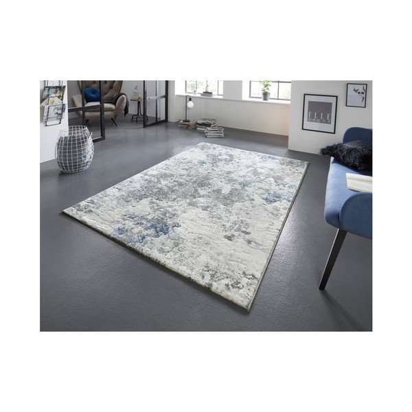 Covor Elle Decoration Arty Fontaine, 80 x 150 cm, crem - albastru deschis-image-1