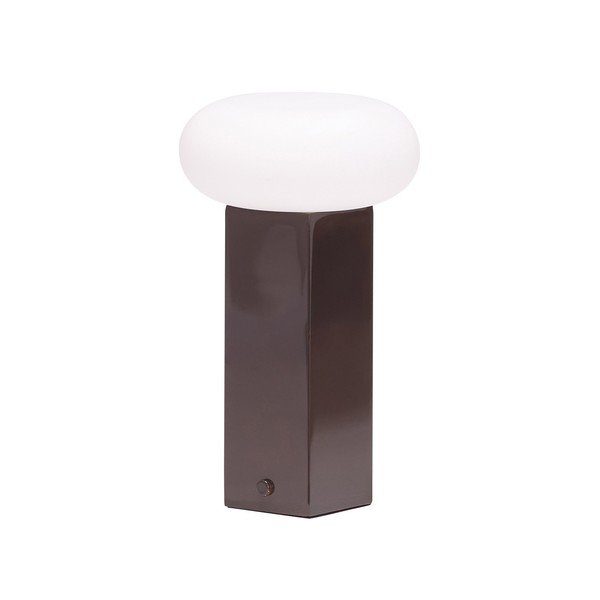 Veioză maro LED cu intensitate reglabilă din metal cu abajur din sticlă (înălțime 20 cm) Low – Hübsch