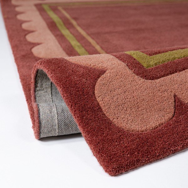Covor burgundy țesut manual din lână 160x230 cm Lois – Flair Rugs-image-3