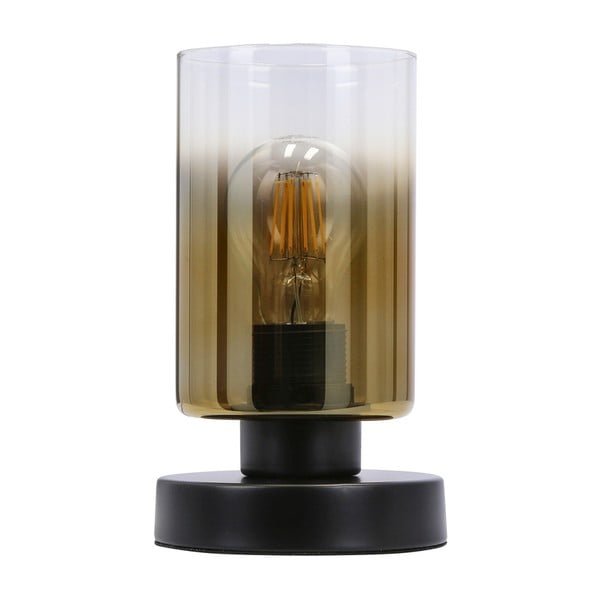 Veioză neagră cu abajur din sticlă (înălțime 20 cm) Aspra – Candellux Lighting