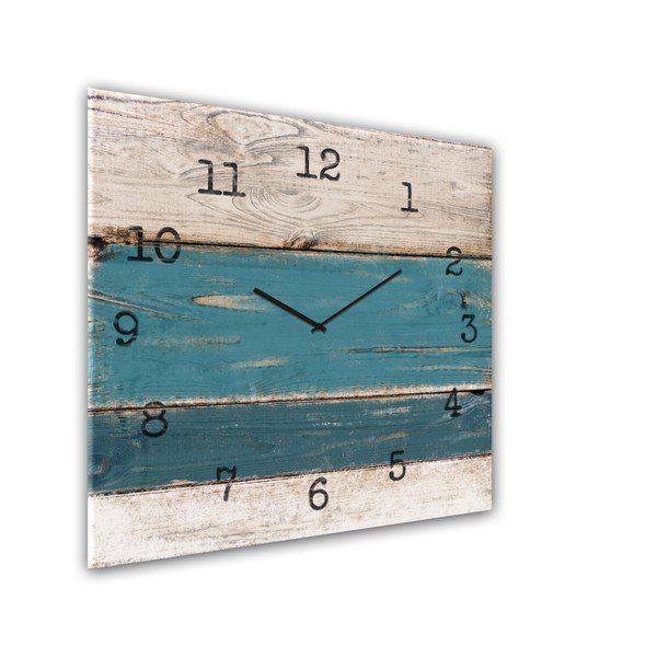 Ceas de perete Styler Glassclock Blue Wood, 30 x 30 cm-image-2
