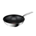 Tigaie tip wok cu suprafață antiaderentă din oțel inoxidabil ø 28 cm Intuition B8171944 – Tefal