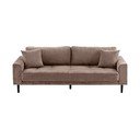 Canapea maro cu tapițerie din catifea reiată  210 cm Lido – House Nordic