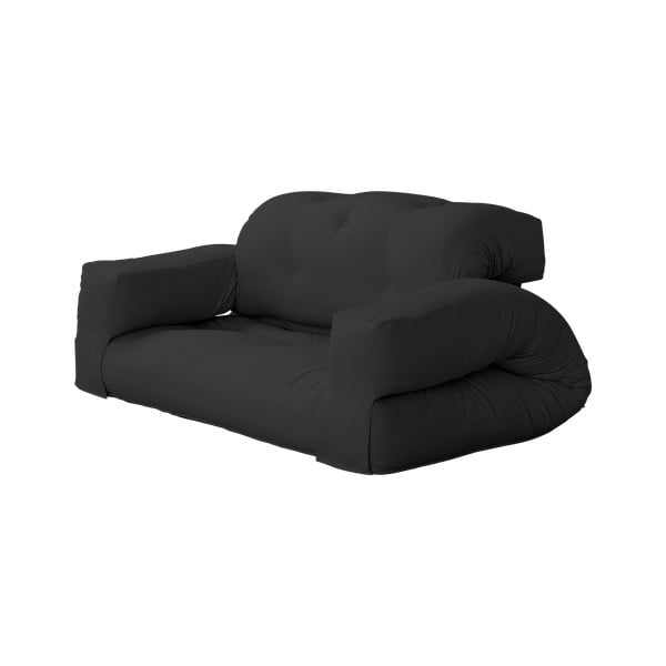 Canapea neagră extensibilă 140 cm Hippo - Karup Design