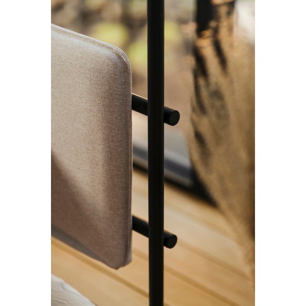 Pat matrimonial negru/bej tapițat din oțel cu baldachin cu somieră 180x200 cm Eton – noo.ma-image-3