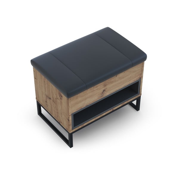 Dulap de pantofi cu bancă cu aspect de lemn de stejar Olis - Cosmopolitan Design-image-2