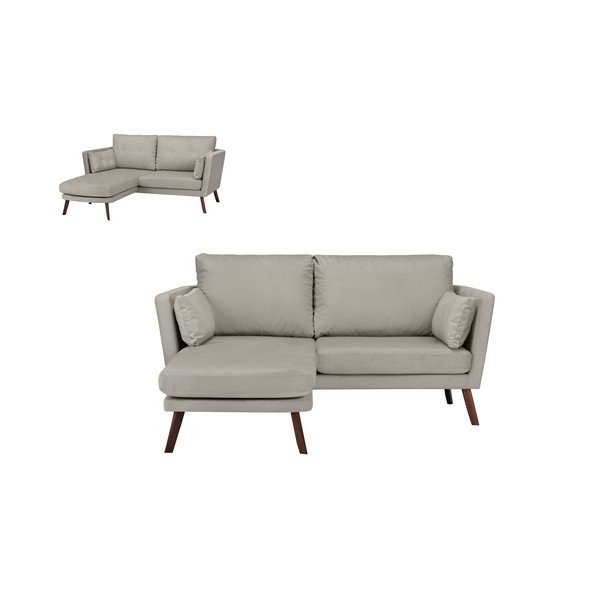 Canapea cu 3 locuri Mazzini Sofas Elena, cu șezlong pe partea stângă, bej deschis-image-3
