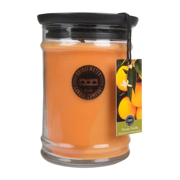 Lumânare parfumată în recipient din sticlă Creative Tops, aromă de vanilie și portocale, 140 - 160 ore