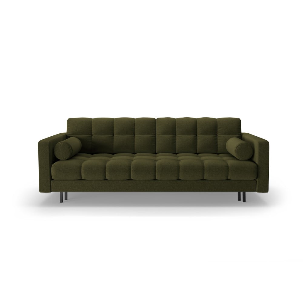 Canapea verde extensibilă, cu spațiu de depozitare 222 cm Bali – Cosmopolitan Design