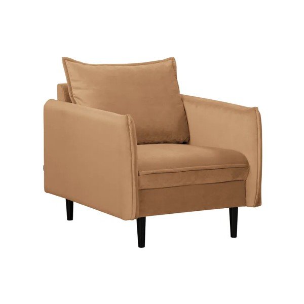 Fotoliu maro cu tapițerie din catifea Juli – Ropez