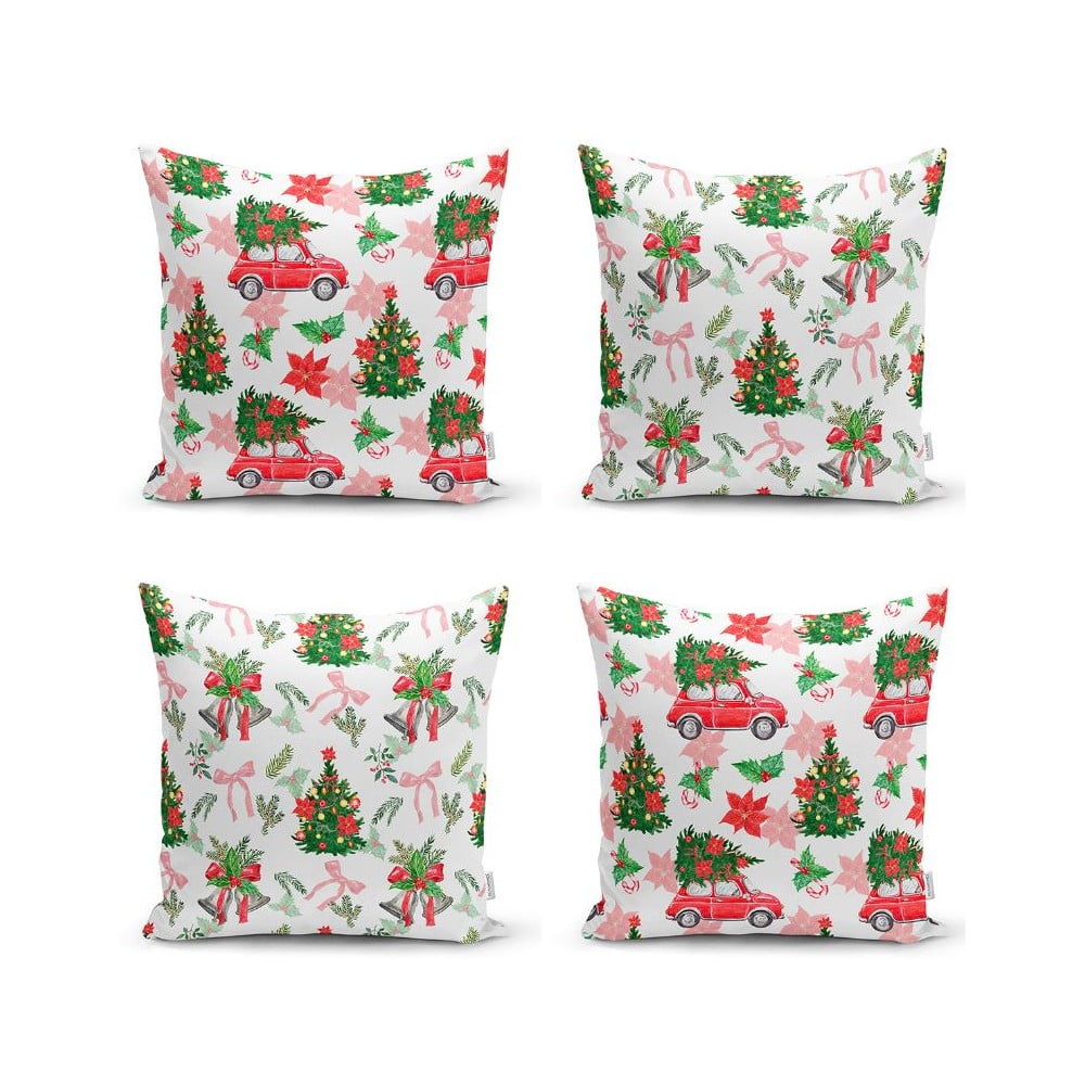 Fețe de pernă 4 buc. din material textil 43x43 cm cu model de Crăciun – Mila Home