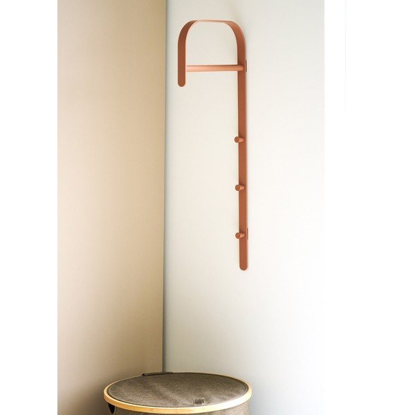 Suport pentru haine maro coniac pentru perete din metal 30x80x3 cm Gresto – House Nordic-image-1