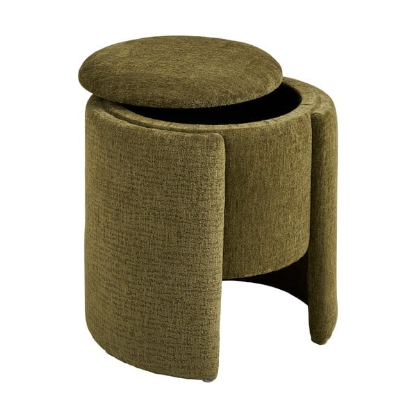 Taburet kaki cu tapițerie din chenille Walsdorf – House Nordic-image-3