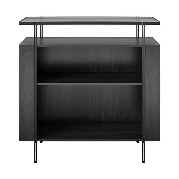 Comodă joasă neagră cu aspect de stejar 90x90 cm Wainwright - Queer Eye-image-2