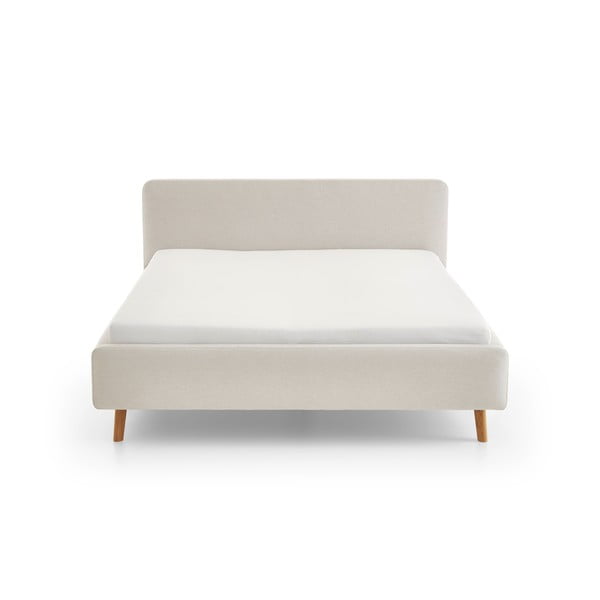 Pat matrimonial crem tapițat fără somieră 180x200 cm Mattis – Meise Möbel-image-3